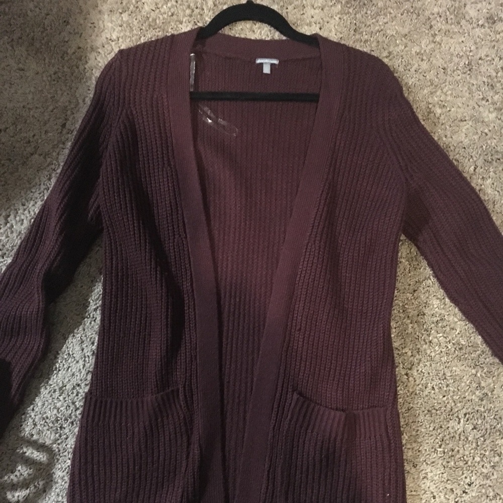 Oversized maroon cardigan